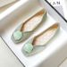2023 Autumn New Soft Sole Square Toe Flat For Women Fahion Loafer Internet Celebrity Shallow Mouth Gentle Evening_vogvips.com