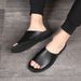 2025 New Men's Summer Boys' Slippers Trendy Genuine Leather Casual Beach Shoes Wearing Sandals Outside_vogvips.com