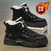 Winter Fleece-Lined High-Top Martin Boots For Men, Thick-Soled, Non-Slip, Insulated Cotton Shoes, Short Boots, Outdoor W_vogvips.com