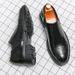 Euro Step Size 46 Brogue Leather Men's Height Increasing Business Formal Slip-On Lazy New Wedding Shoes_vogvips.com