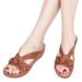 Foreign Trade European And American Large Size Retro Floral Wedge 2025 New Casual Beach Peep-Toe Slide Sandals_vogvips.com