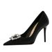 3265-K2 Korean Fashion Shoes Super Thin, Shallow Mouth Sharp Metal Water Diamond Buckle Single Shoes, Women's High_vogvips.com