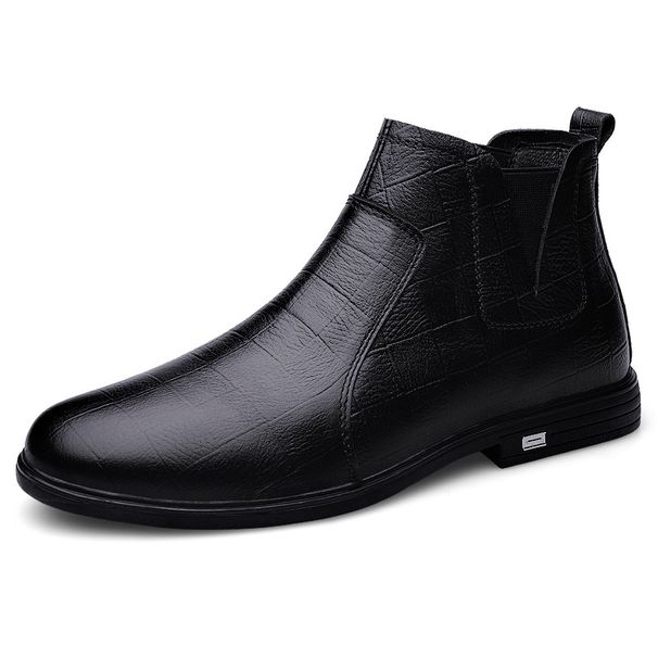 Men's Head Casual Men's Leather Boots Sleeve Breathable Martin Boots Flat Heel Leather Boots Men's Shoes_vogvips.com