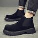 Martin Boots Men's High-top Velvet Warm Medium-top Leather Shoes Men's One-pedal Chelsea Boots Men_vogvips.com