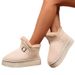 Women's Shoes Large Size Mid Tube Snow Boots For Women Autumn And Winter New Style Slip On Warm Large Cotton Snow Boots For Women_vogvips.com