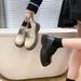 Plus Size To Loafers Women S Summer Thick Sole Retro Square British Style Small Leather Platform Big Toe Single_vogvips.com