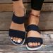 2022 Summer Large Size Women's Casual Sandals With Elastic Strap And Flyknit Polyurethane Flat Sole_vogvips.com