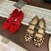 Sheepskin Version Of Genuine Leather Leopard Print Side Opening Mary Jane Shoes For Women Flat Evening Shoes_vogvips.com
