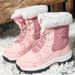 Snow Boots, Women's Mid Length Plush Cotton Boots, Adult Skiing Anti Slip Warm Boots, Shoes_vogvips.com