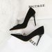 9511-K73 Banquet High Heels, Thin Heel, European And American Style Women's Shoes, Suede Shallow Pointed Toe With Metal_vogvips.com
