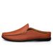 Italian Genuine Leather Slippers Luxury Loafers Moccasins Outdoor Non-slip Man Casual Summer Sandal Half Shoes For Men_vogvips.com
