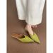 French-style Elegant Closed-toe Mules For Women, 2025 New Summer Model, With Thin Heels That Don't Tire The Feet, Suede_vogvips.com