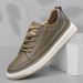 Men's Round Head Board Shoes Cowhide Surface Breathable Embossed Casual Little White Shoes Low-top Sports Men's Shoes_vogvips.com