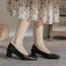Super Soft! Soft French Style Mid-Heel Shallow Mouth Square Toe Chunky Heel Nude Color Cheongsam Single Work Leather_vogvips.com