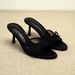 Style Black Mesh Sandals Women's French Stiletto Versatile Open-toed Bow Wear Semi-drag High Heels_vogvips.com