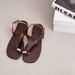One-Strap Flat For Women 2025 Summer New Soft Leather Post Roman Open Toe Sandals_vogvips.com