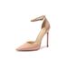 Nude Red High-heeled For Women, Stiletto Heel, Pointed Toe, 2025 Autumn New Style, Sexy Hollow Design With A Strap_vogvips.com