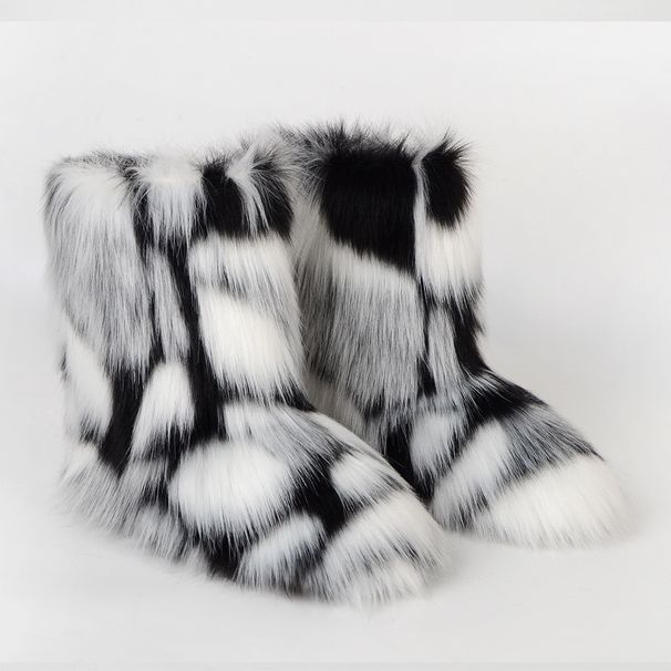 Y2K Winter Boots Women Faux Fur Snow Boots Warm Platform Long Boots Cute Plush Over Knee High Boots Girls Outdoor Furry Shoes_vogvips.com