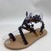 2025 Autumn New Roman Sandals For Women, Round Toe, Toe Loop, Floral Design, Flat And Low Heel, Export Sandals, Women's_vogvips.com