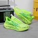 Fluorescent Green Gradual Change Lines Flying Woven Racing Shoes, Men And Women With The Same Trend Sports And Leisure Shoes_vogvips.com