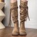 Soft Leather Version~ Wasteland Tassel Knight Thick Heel Over-the-Knee Long Slimming High Tube Boots For Women_vogvips.com