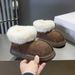2026 Same Style Children's Snow Boots Short Tube Non-Slip Warm Thick Sole Slip-On Kids Parent-Child Shoes_vogvips.com