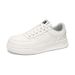 Men's White Platform Sneakers Height Increasing Thick Sole Versatile Trendy Luxury Comfortable Lightweight Casual Skate Shoes_vogvips.com