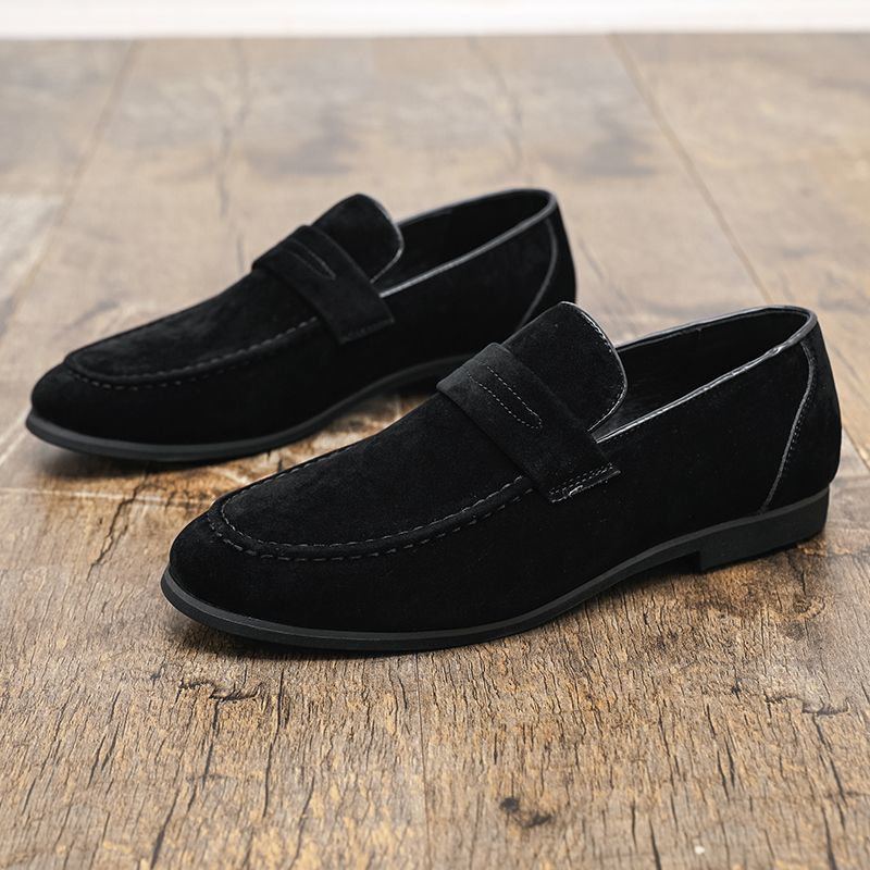 British-style Men's Popular Loafers, Fashionable And Breathable, Hairstylist Leather Shoes, Slip-on Casual Moccasins_vogvips.com