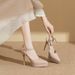 1233-15 Waterproof Platform Closed Backless Sandals For Women 12cm Pointed Toe Stiletto High Heels Women's Spring Summer_vogvips.com