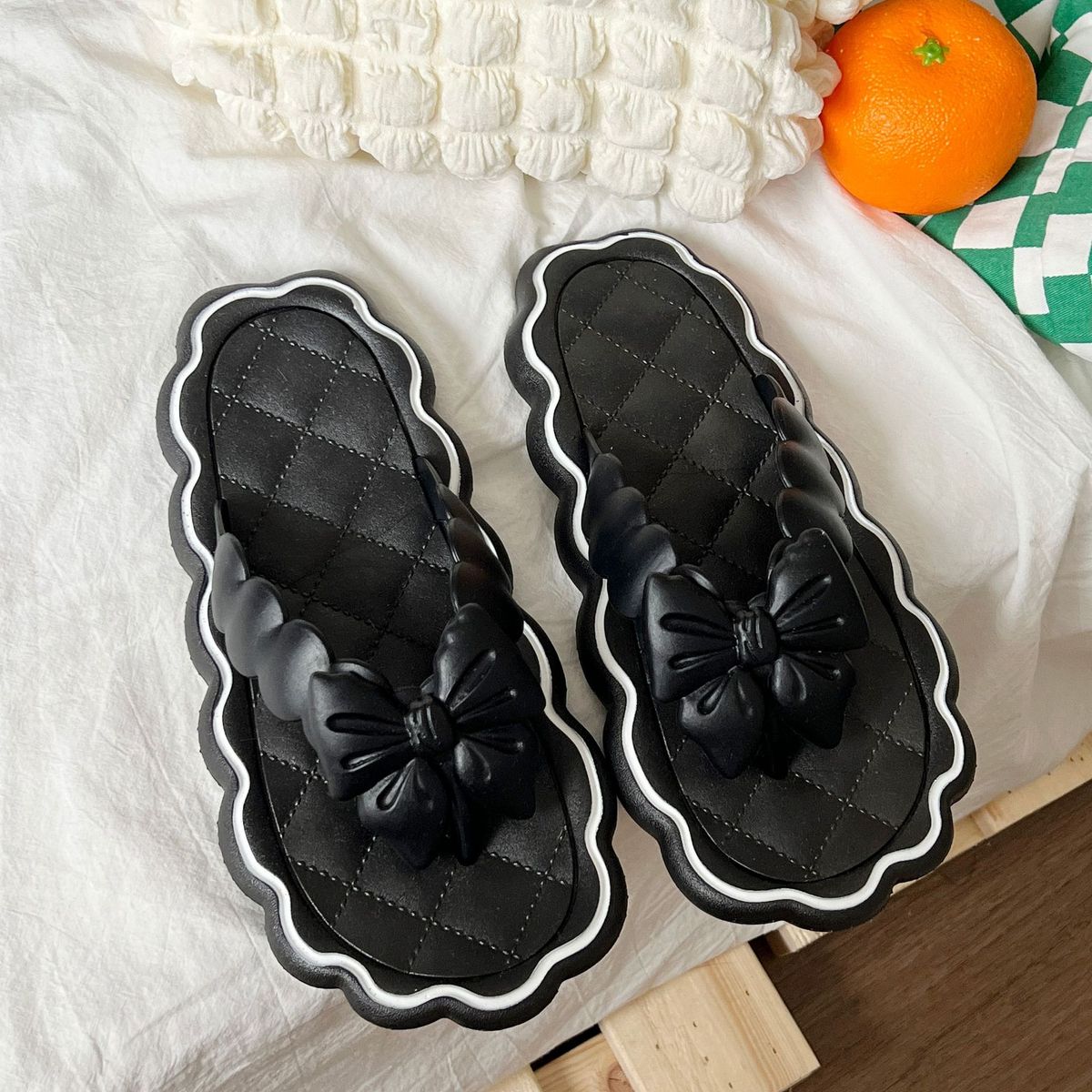 Bowknot Flip Flops For Women In Summer Outdoor Wear On The Beach Soft Bottom Non Slip Seaside Sweet Fairy Flip Flops_vogvips.com