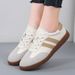 Women Shoes Fashion Casual Flats Vulcanize Shoes Ladies Outdoor Walking Sneakers Women Comfortable Classical Shoes Black White_vogvips.com
