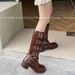 Brown Over-the-Knee Chunky Heel Niche Denim Long For Women 2025 New Summer High Tube Western Slimming Riding Boots_vogvips.com