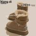 Sheepskin Wool Integrated Snow For Women, Non-Slip, Waterproof, Fleece-Lined, Thickened, Warm, Northeastern Cotton_vogvips.com