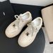 Women's Thick Soled Height Enhancing White Shoes For Women Spring New Genuine Leather Versatile Retro Old Silver Buckle Casual Sports Shoes_vogvips.com