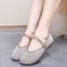 Summer For Women 2025 New Mary Jane Breathable Soft Sole One-Strap Fly Weave Mesh Hollow Fishnet Shoes_vogvips.com