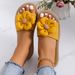 Women's Fashion Trend Big Flower Non-slip Wear Comfortable Soft Soled Flat Sandals_vogvips.com
