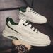 Suitable For All Seasons Fashion White Simple Solid Color Men's Shoes Low-top Elastic Band Loafers Sneakers_vogvips.com