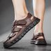 Original Italian Export Overstock Summer Sandals For Men, Soft-soled, Hollowed-out, Breathable, Perforated Beach Shoes_vogvips.com