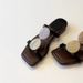 Women's Sheepskin Square Toe Open Toe Sandals Retro Bohemian Style Flat Slippers New Style_vogvips.com