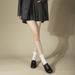 2026 New New In Stock: Women's Thick-Soled Loafers, Genuine Leather Shoes, Slip-On Shoes With Chunky Heels And Metal Buckle_vogvips.com