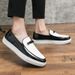 Suitable For All Seasons Large Men's Leather Shoes Size 38-47 Slip-On Lazy Casual Shiny Loafers Sneakers_vogvips.com