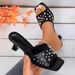 Spring New Model European And American Style Cross-border Sandals, Large Size Rivet Open-toe Stiletto High-heeled_vogvips.com