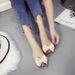 Heli Shark Summer New Transparent Daily Sandals Women's Ribbed Bowknot Casual Flat Peep Toe Shoes Slippers_vogvips.com