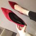 2024 Spring And Autumn New Korean Style Red Single Pointed Toe Shallow Mouth Gentle Versatile Flat Work Shoes For Women_vogvips.com