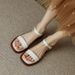 Women’s Shoes Large Size Summer One Word Square Heel Sandals Retro Open Toe Sandals Soft Sole Versatile Single Shoes_vogvips.com