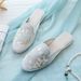 Slippers Satin Embroidered Shoes 2022 Spring Summer New Women's Cloth Shoes Summer New!_vogvips.com