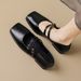Square Head Flat Bottom Mary Jane Women's Shoes Autumn Retro Hepburn Style French Single Shoes Women's Skirt_vogvips.com
