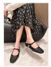 796-19 Square Toe Woven Hollow Breathable Hidden Heel Backle Single For Women Spring Summer One Strap Caual Flat_vogvips.com