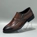 High-end Genuine Leather Versatile Pointed Toe Slip-on Business Casual Formal First Layer Cowhide Men's Shoes_vogvips.com