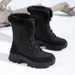 Snow Boots For Women, Winter With Added Fleece, Thick Insulation, Warm Leg Protection, High Top, Versatile, Big Cotton Shoes, Anti Slip Boots_vogvips.com